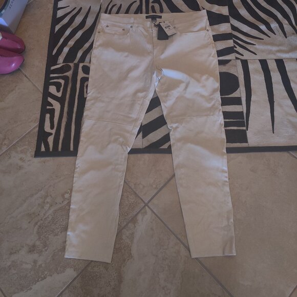 Ralph Lauren stretch leather pants size 16 New
